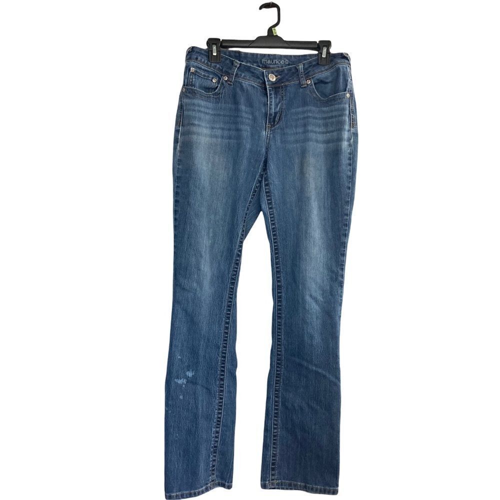 MAURICES Women’s Distressed Jeans‎ Blue Size 10 Long Light Wash,